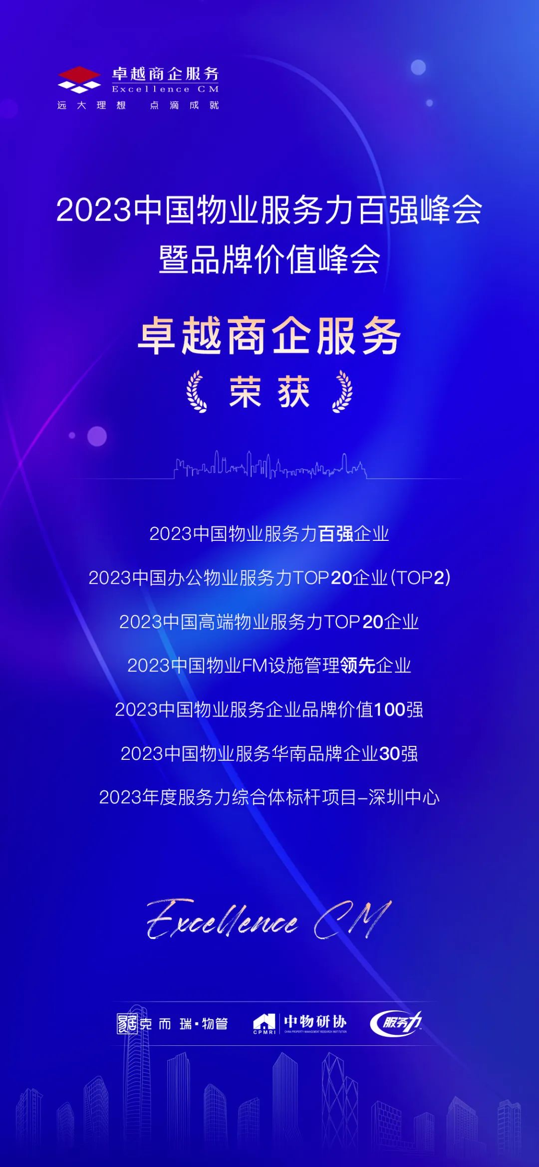 鸿运国际 - 鸿运国际商企效劳荣膺2023年中国物业效劳力7项大奖！