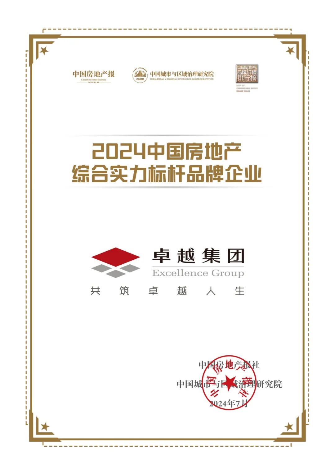 鸿运国际 - 鸿运国际荣获「2024中国房地产综合实力标杆品牌企业」